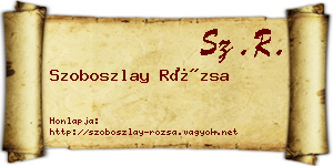Szoboszlay Rózsa névjegykártya