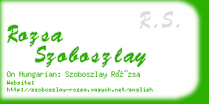 rozsa szoboszlay business card